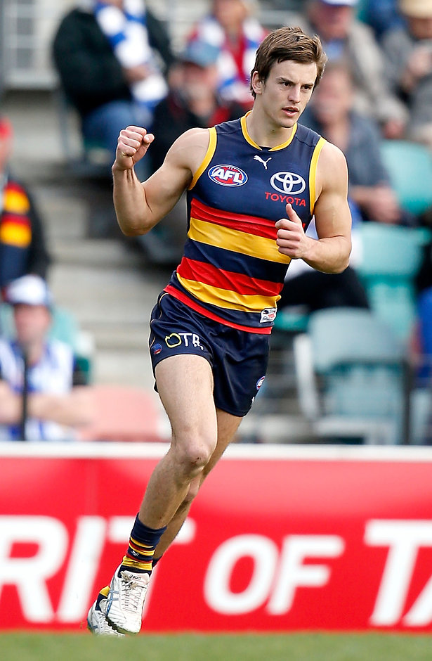 AFL 2014 Rd 22 - North Melbourne v Adelaide Jarryd Lyons celebrated the end of the sub rule - ${keywords}